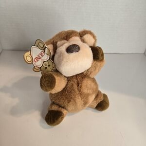 NWT Vintage 1989 Gund Monkey Brown 6" Plush Stuffed Animal Jungle World 9004